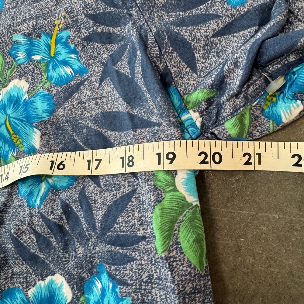 Vintage Y2K Denim & Flower Casual Floral Hawaiian Beach Button Up Blue Shirt M - Picture 4 of 5